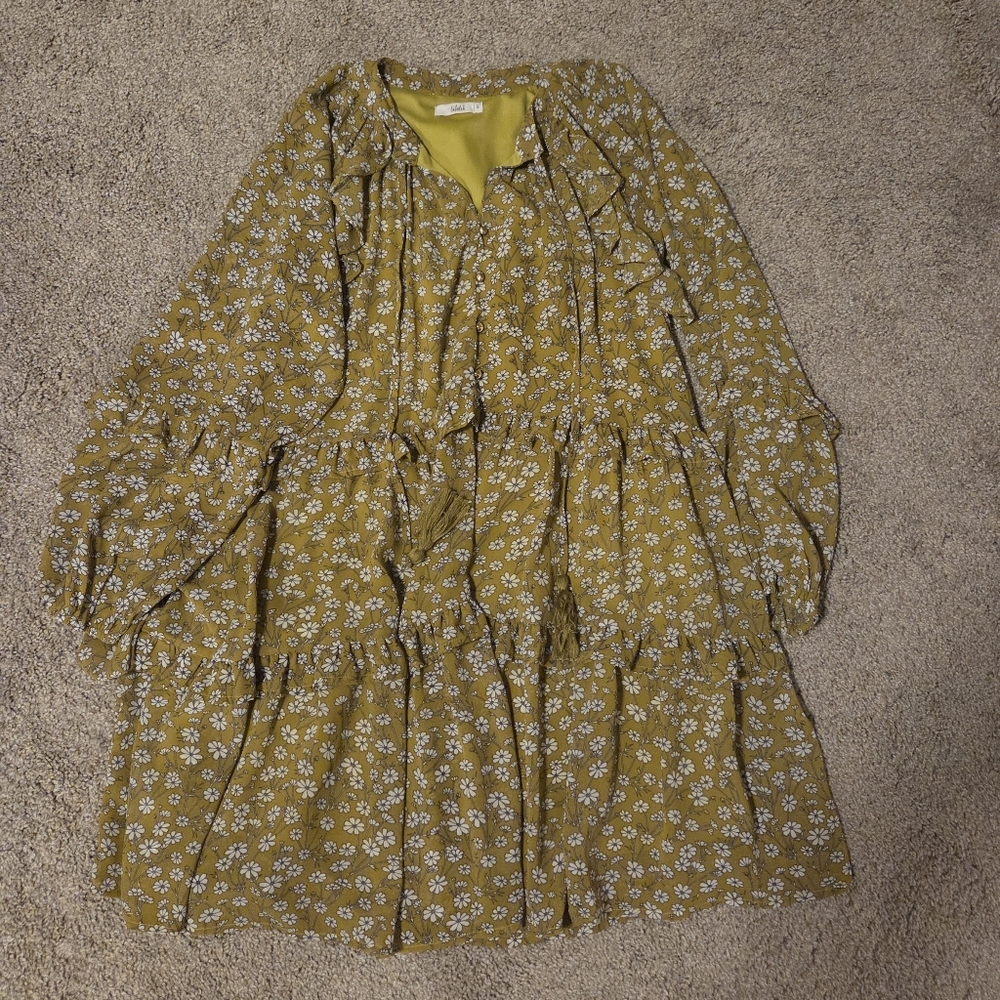 TALULAH Mustard Floral Long Sleeve Dress